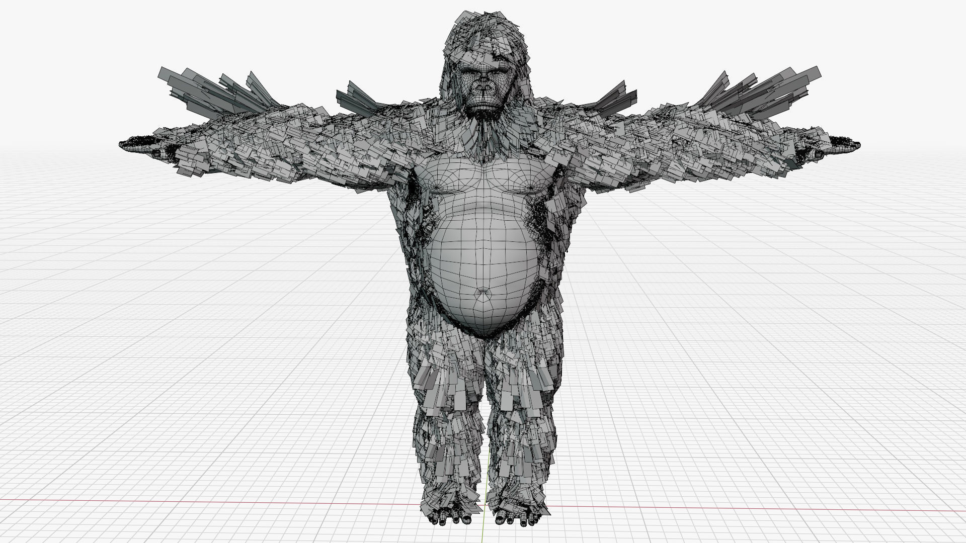 King Kong with Fur 3D model_6