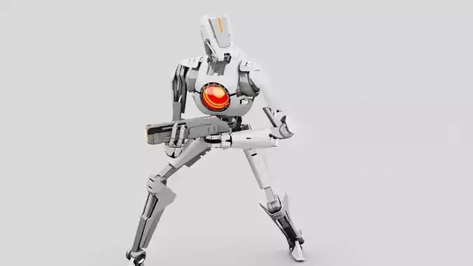 combat droid rigged character 3D model