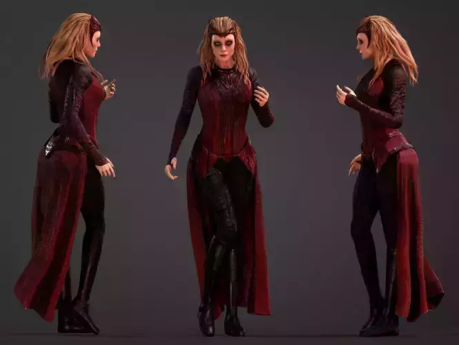 Wanda Maximoff Low-poly 3D model
