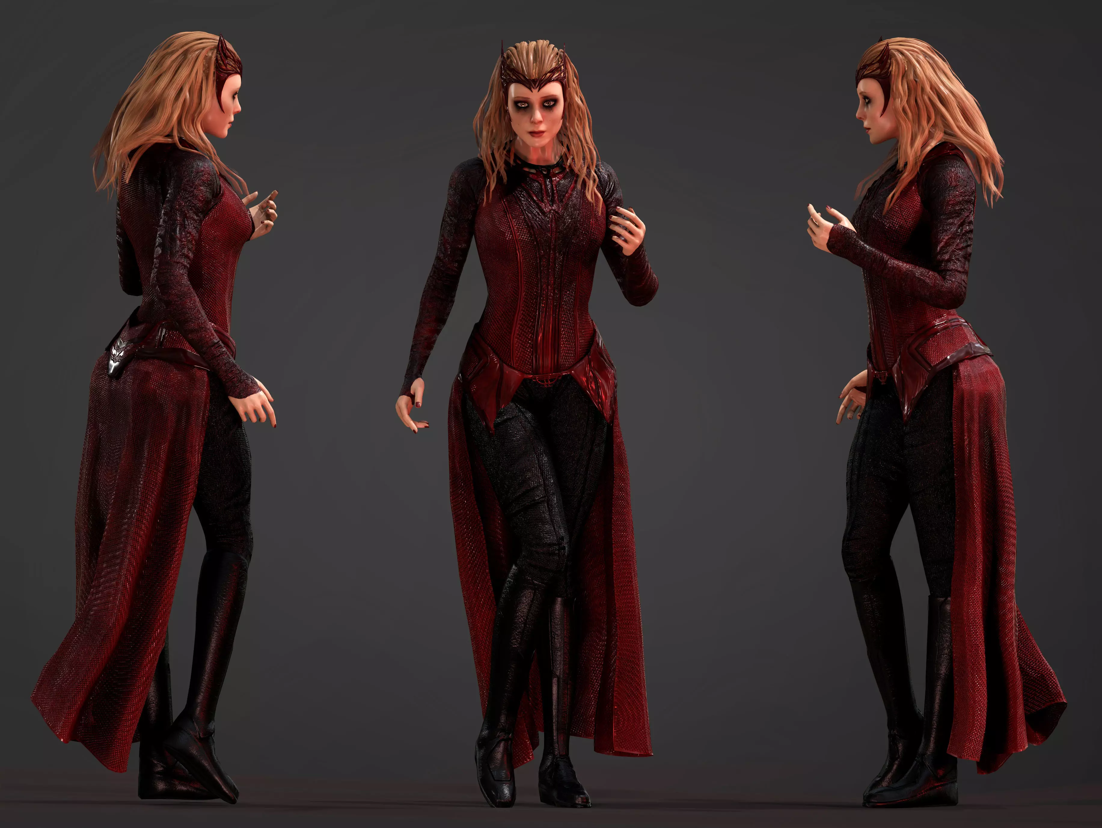 Wanda Maximoff Low-poly 3D model_0
