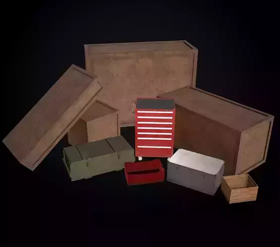 Realistic boxes pack Low-poly 3D model Realistic boxes pack Low-poly 3D model