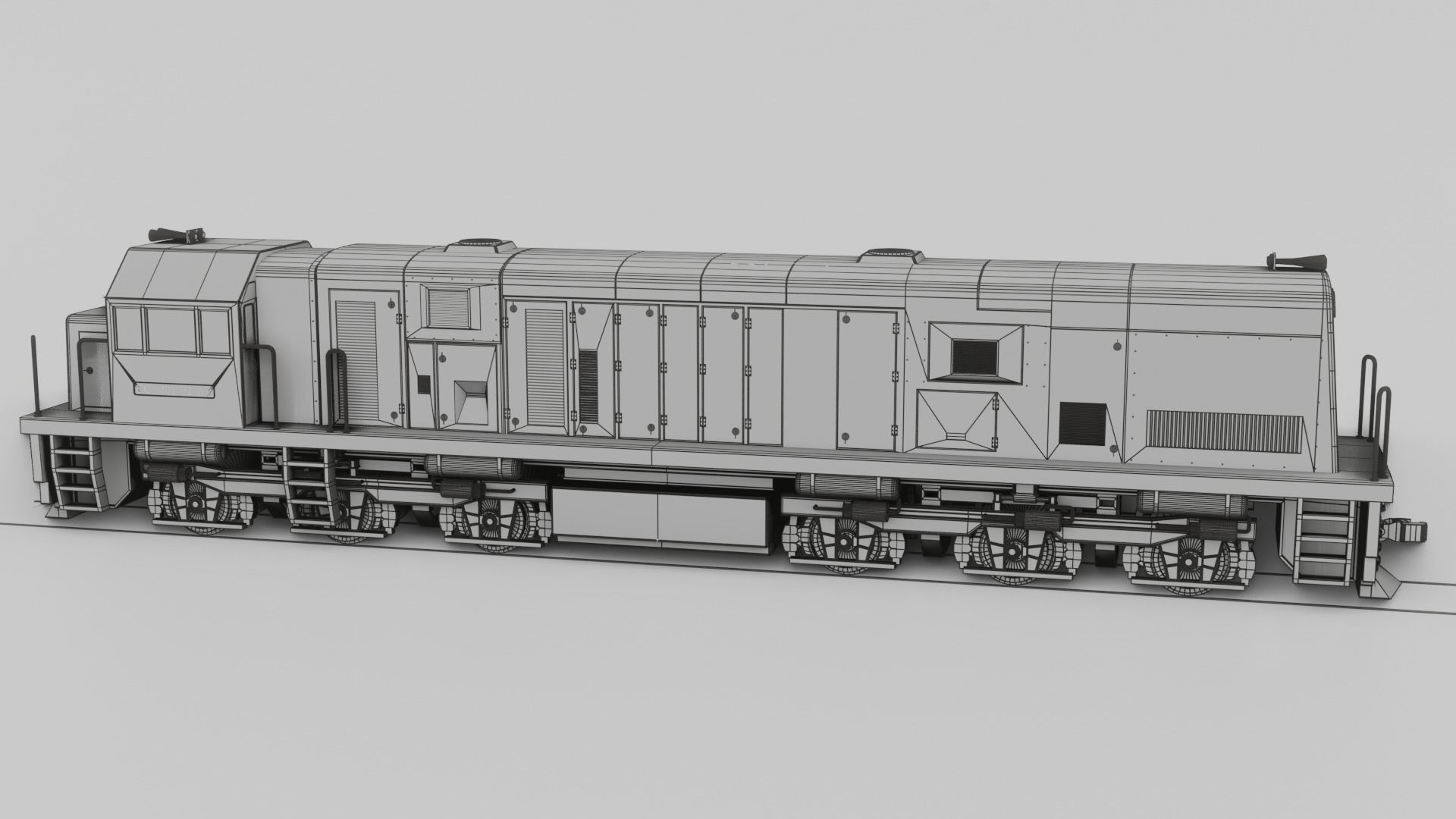 Locomotive CC 201  Low-poly 3D model_8