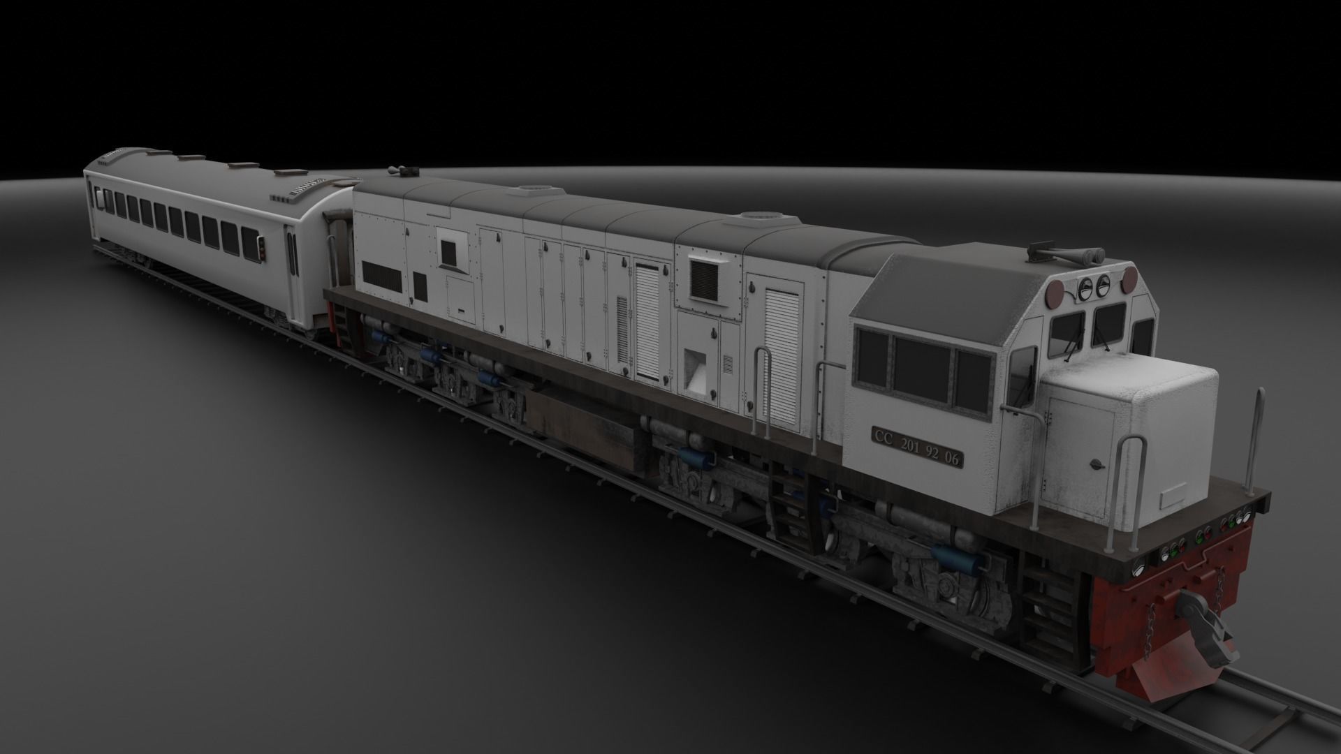 Locomotive CC 201  Low-poly 3D model_2