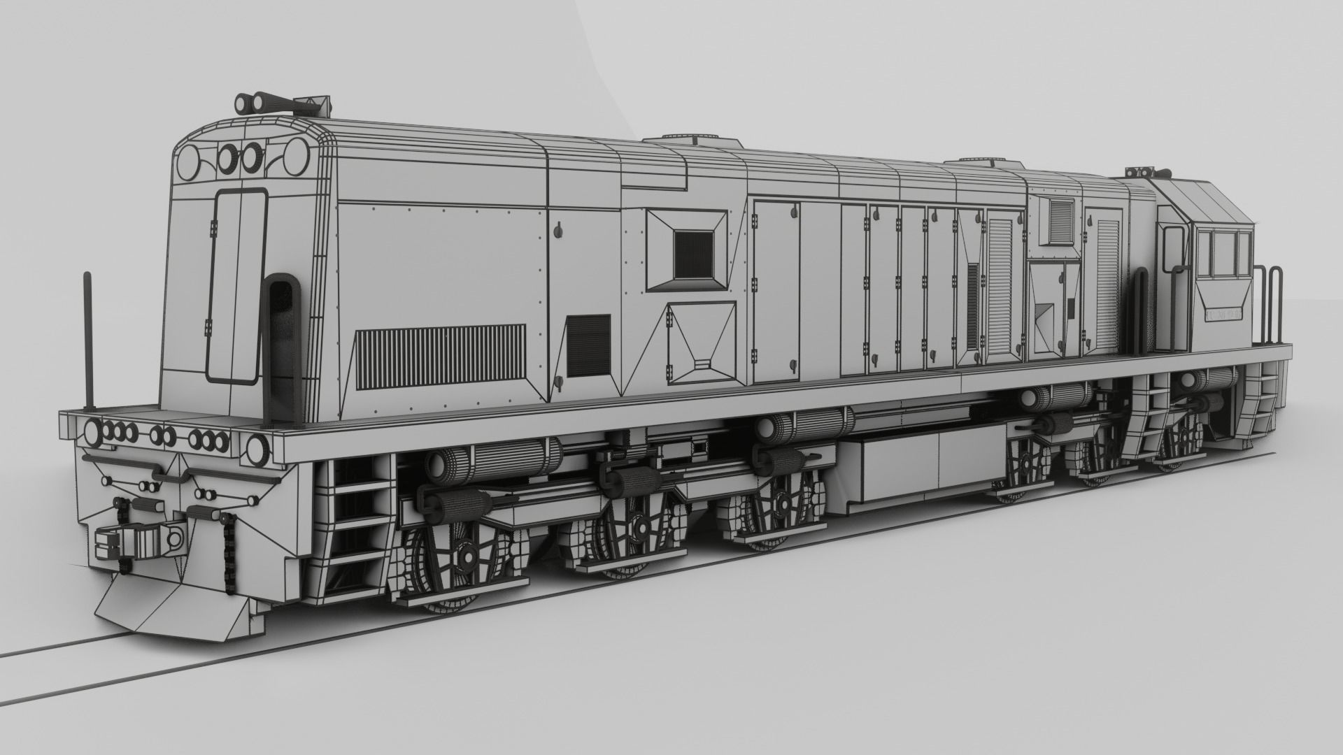 Locomotive CC 201  Low-poly 3D model_7