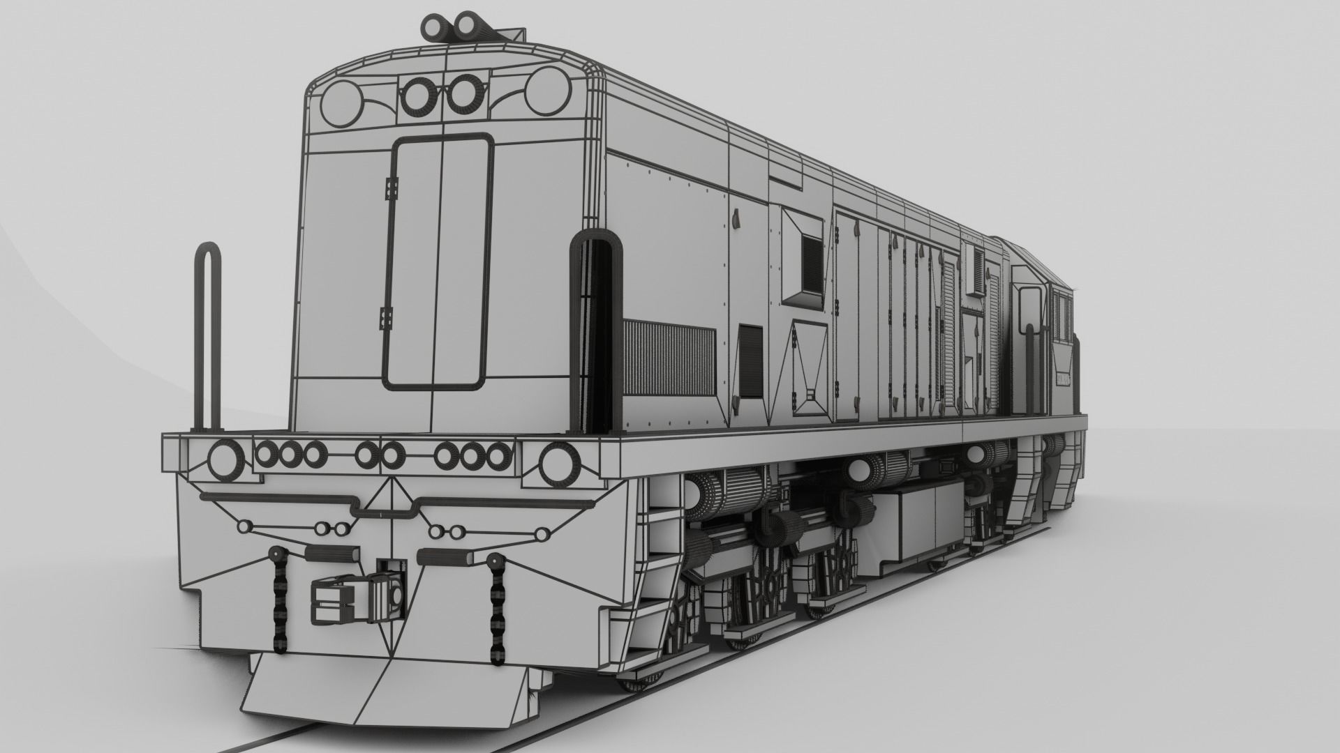 Locomotive CC 201  Low-poly 3D model_9