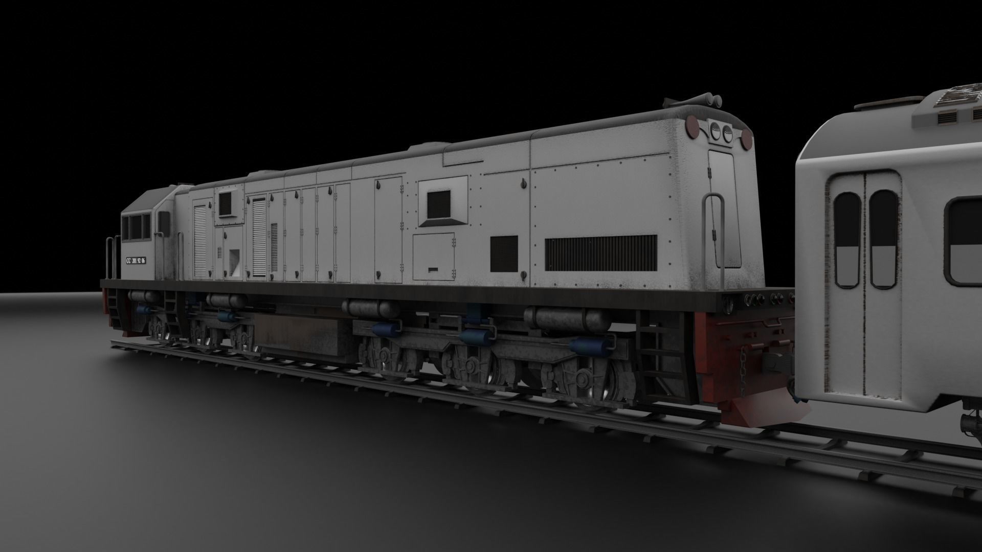 Locomotive CC 201  Low-poly 3D model_1