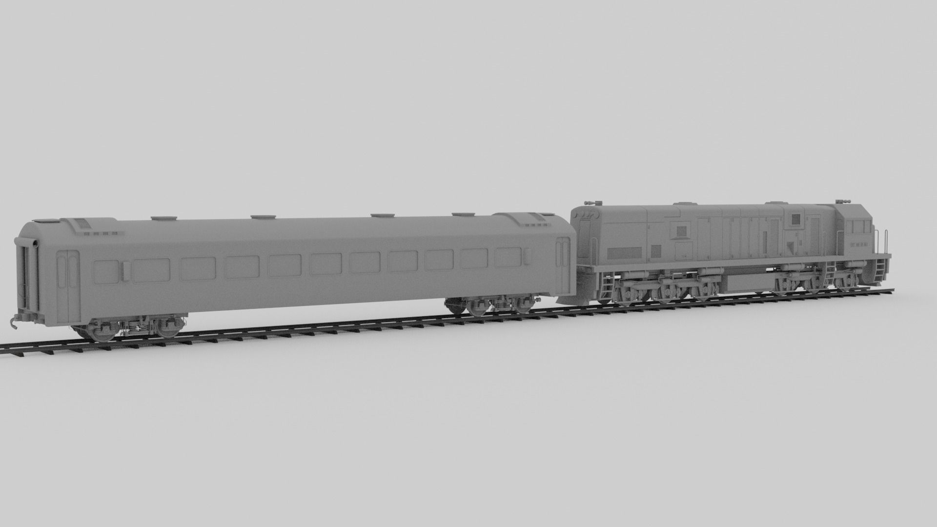 Locomotive CC 201  Low-poly 3D model_11