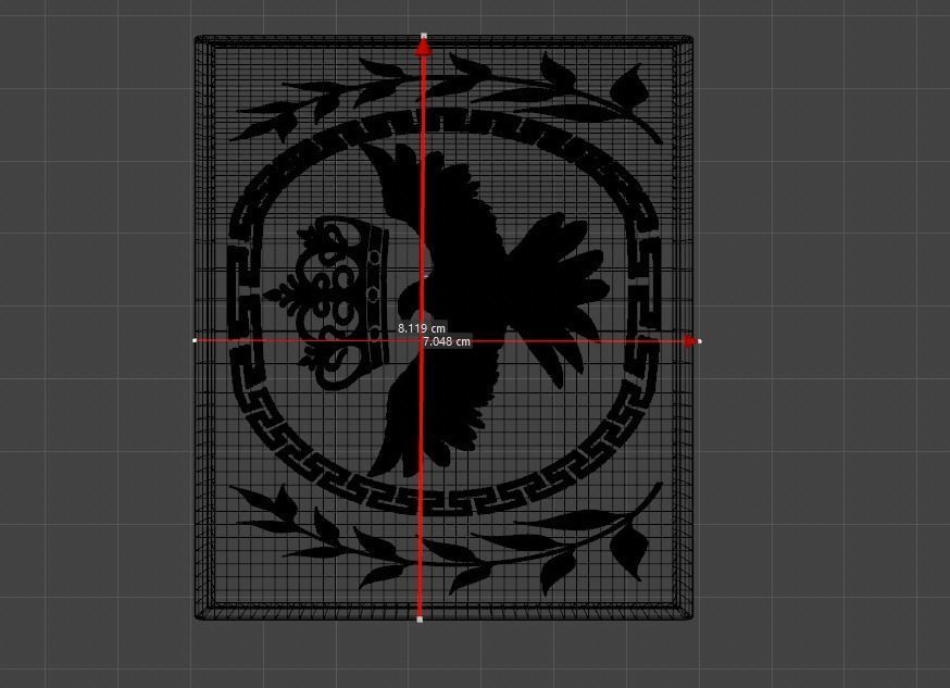 belt buckle eagle style 3d model 3D print model_7