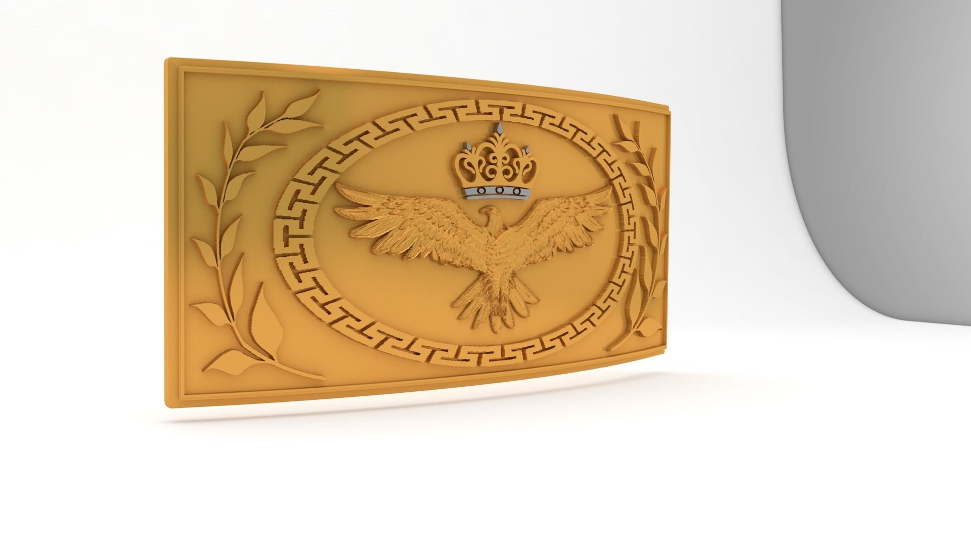 belt buckle eagle style 3d model 3D print model_3