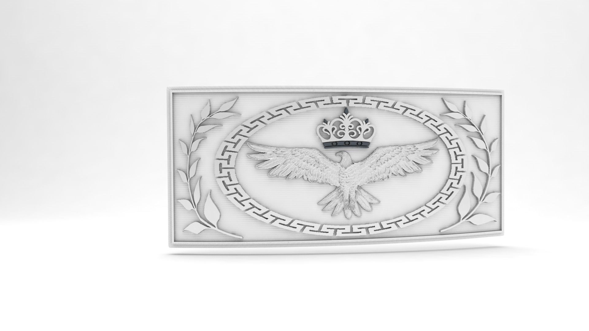 belt buckle eagle style 3d model 3D print model_9