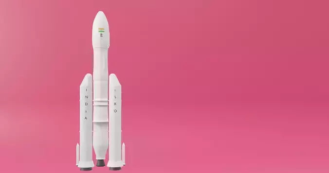 GSLV Geosynchronous Satellite Launch Vehicle Mk 3 ISRO 3D model