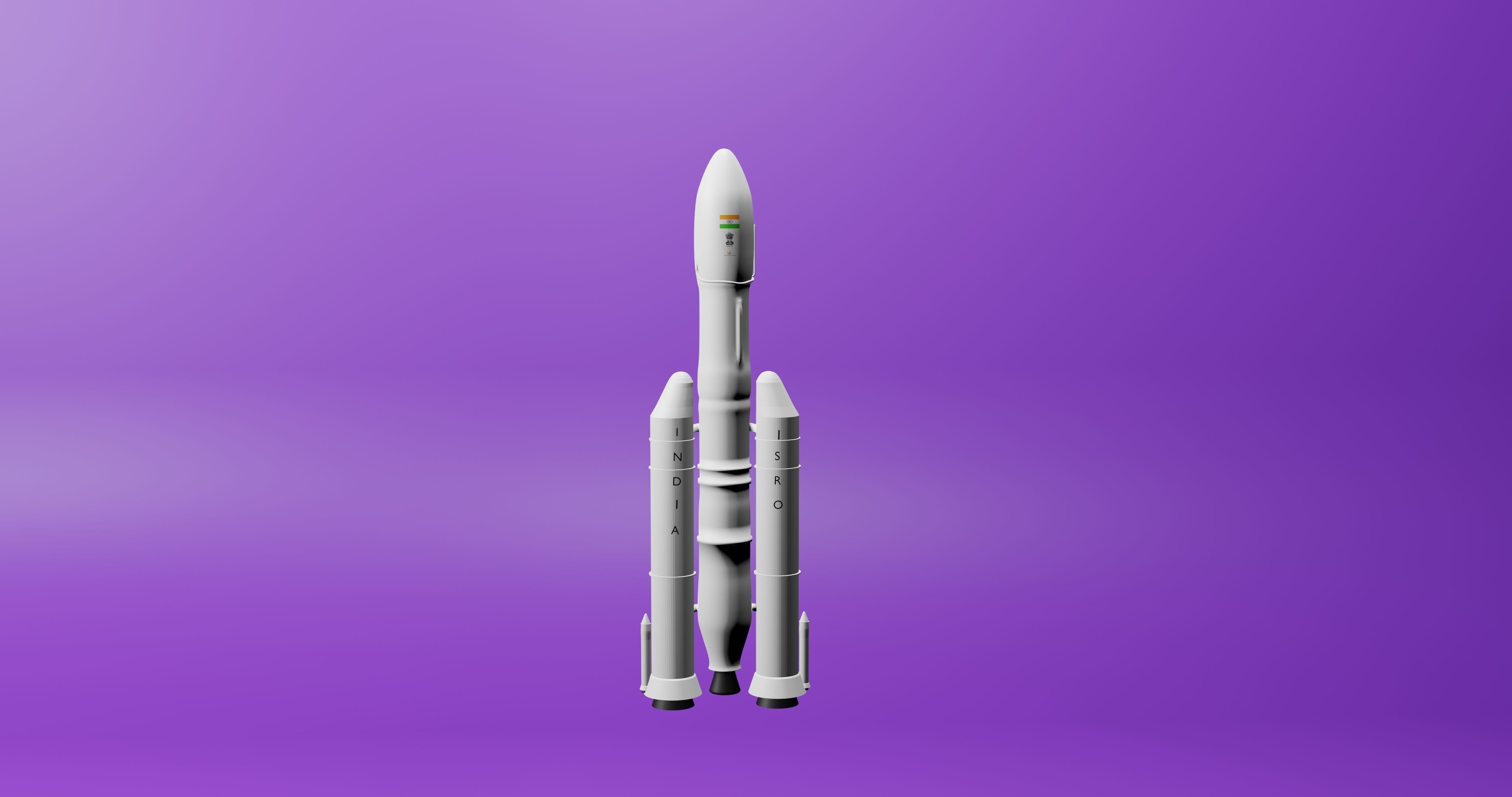 GSLV Geosynchronous Satellite Launch Vehicle Mk 3 ISRO 3D model_5