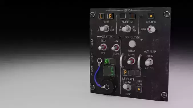 F16 FLIGHT CONTROL Panel 3D model