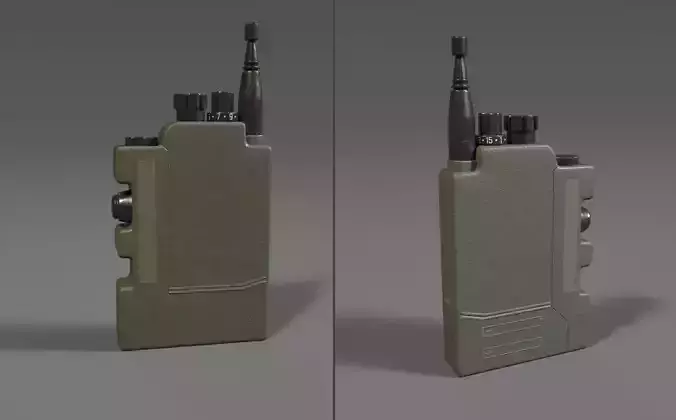 ANPRC 343 Modern Military Infantry Radio Model Game Ready Low-poly 3D model