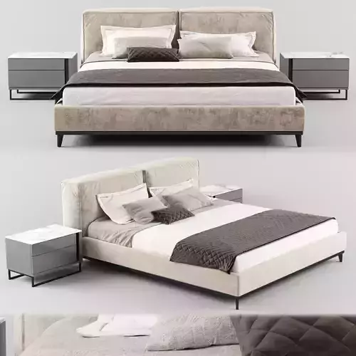 Modern fabric bed 