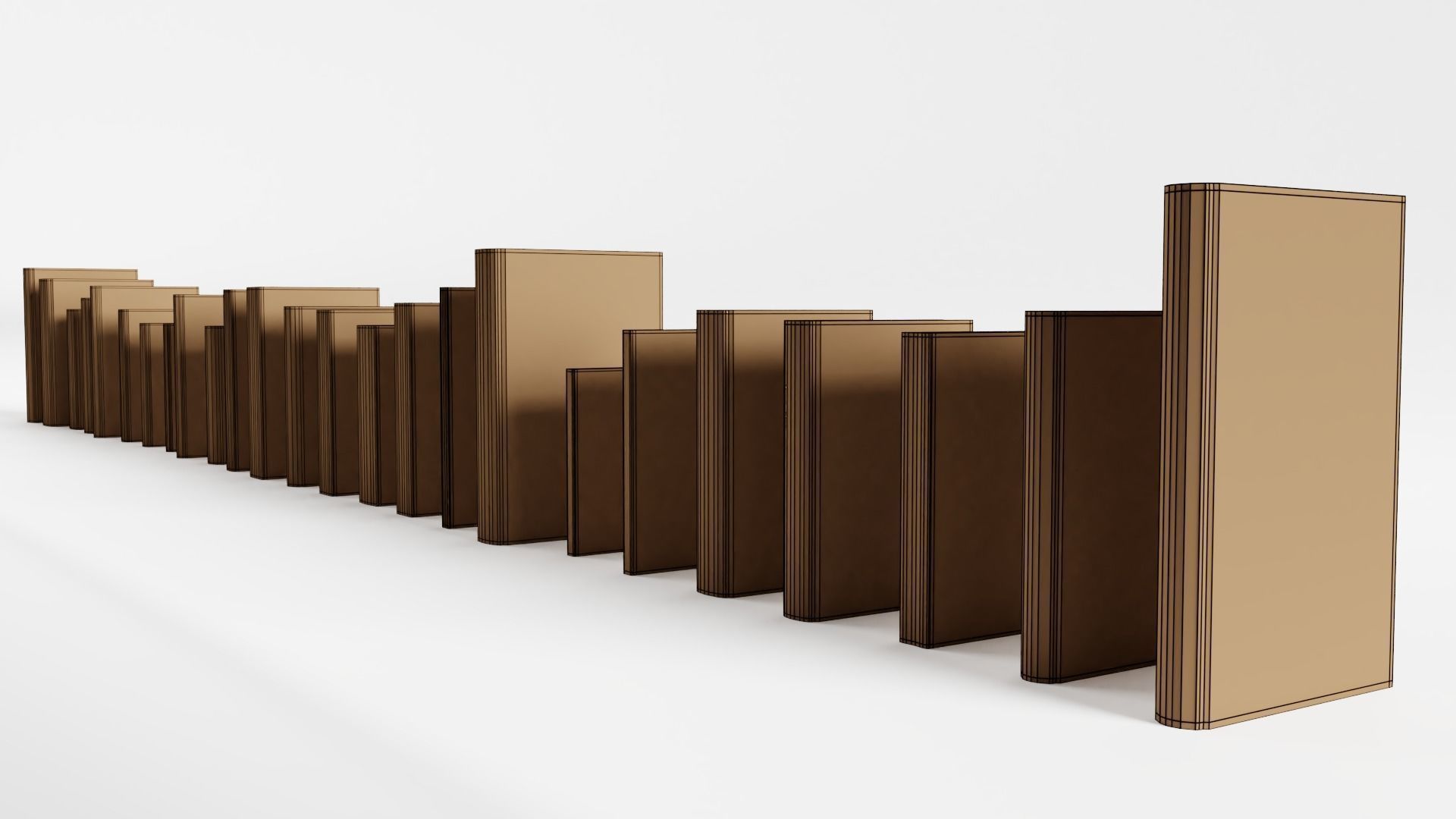 Antique Books Low-poly 3D model_4