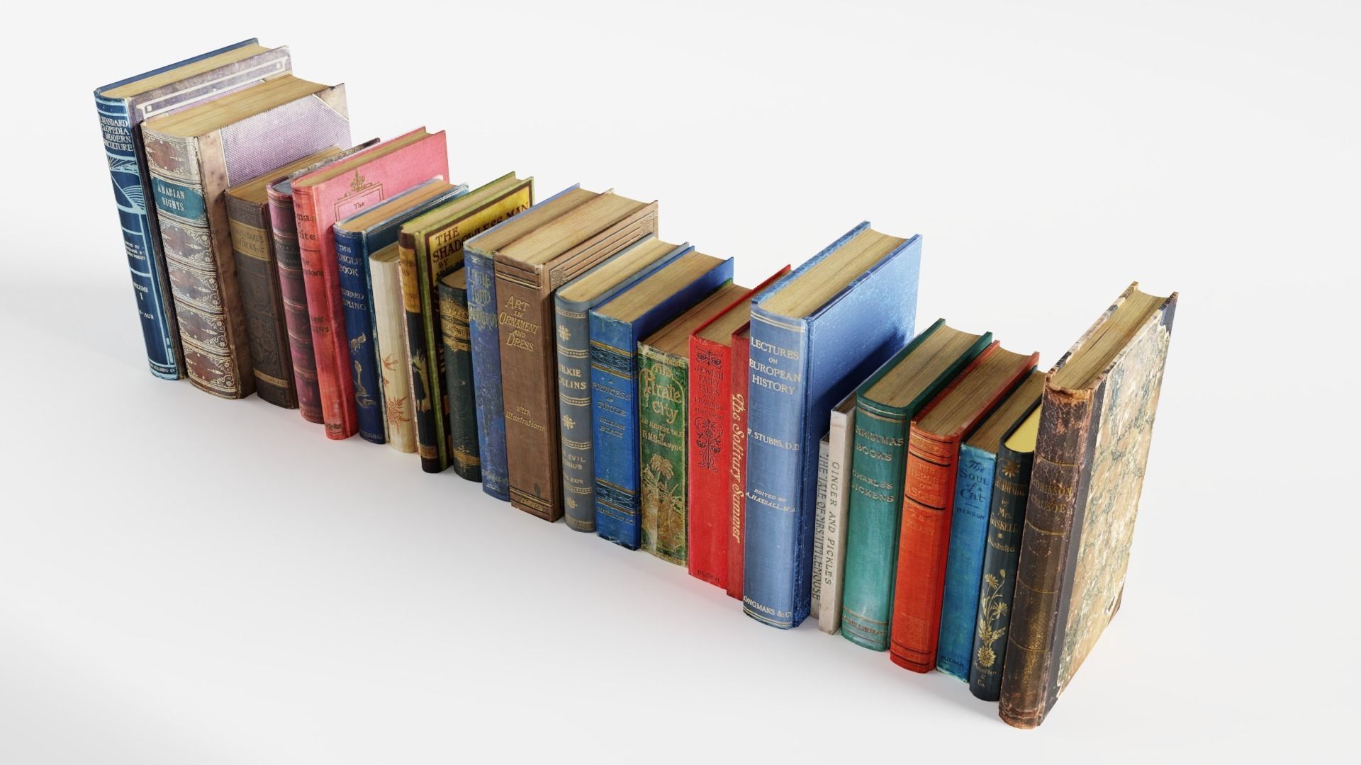 Antique Books Low-poly 3D model_2
