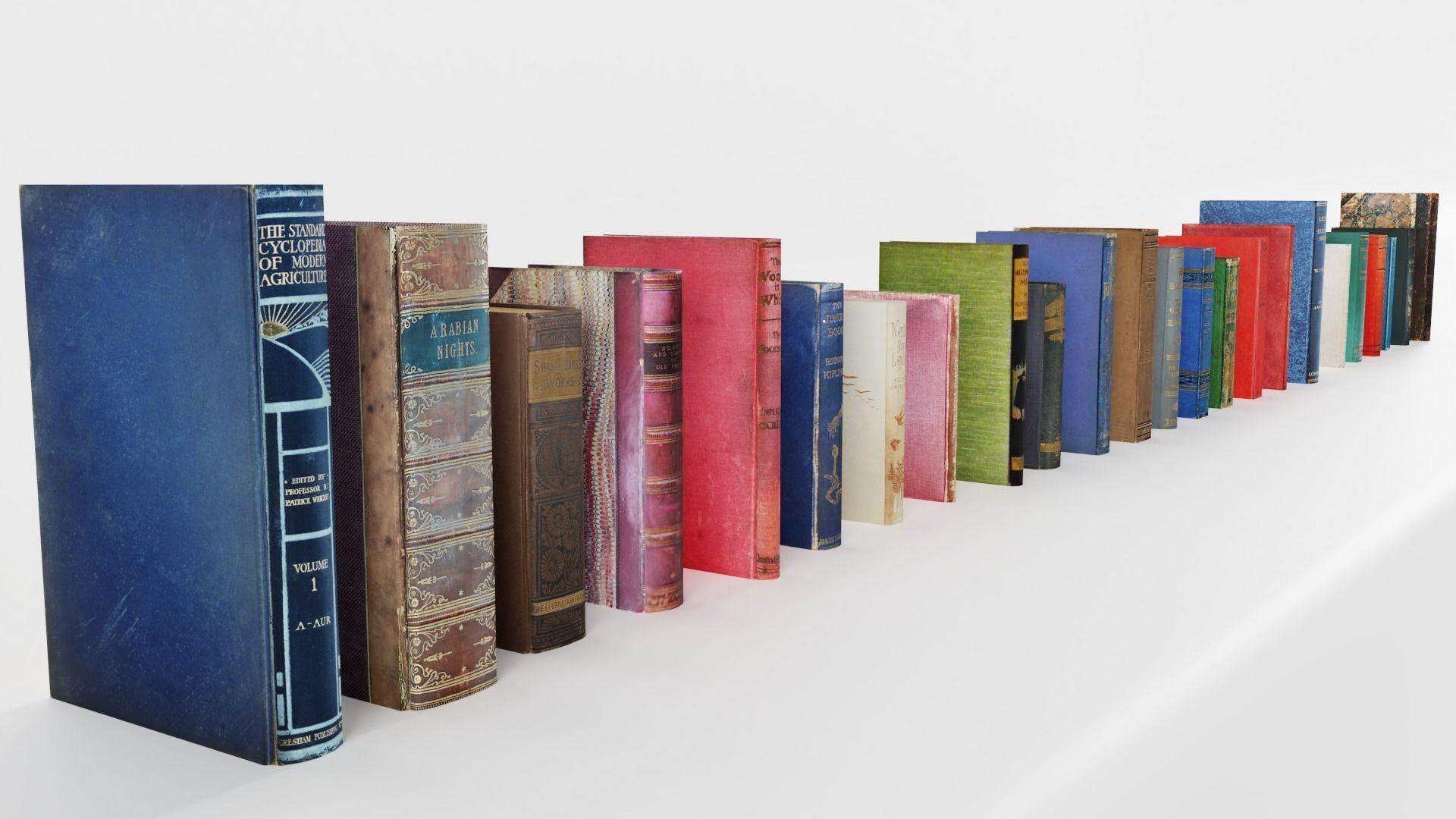 Antique Books Low-poly 3D model_1