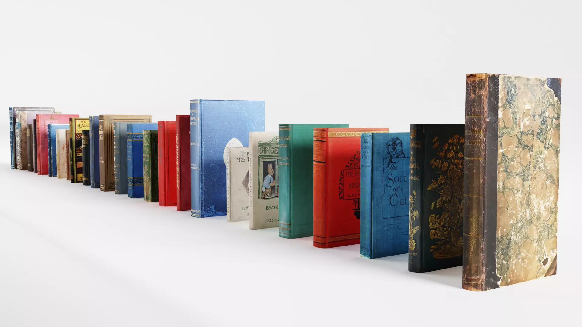 Antique Books Low-poly 3D model_0