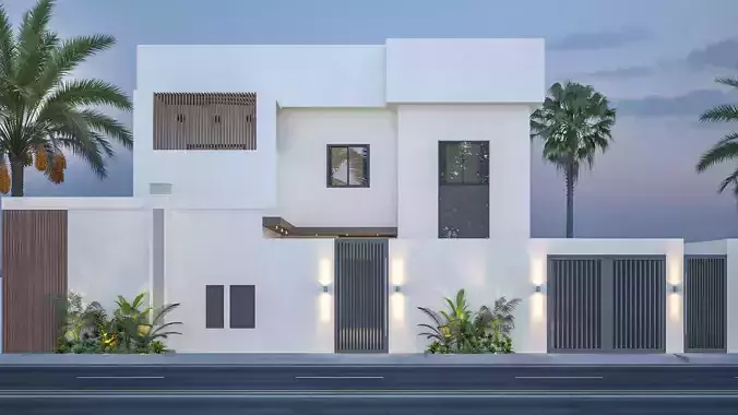 Front Elevation villa 3D model