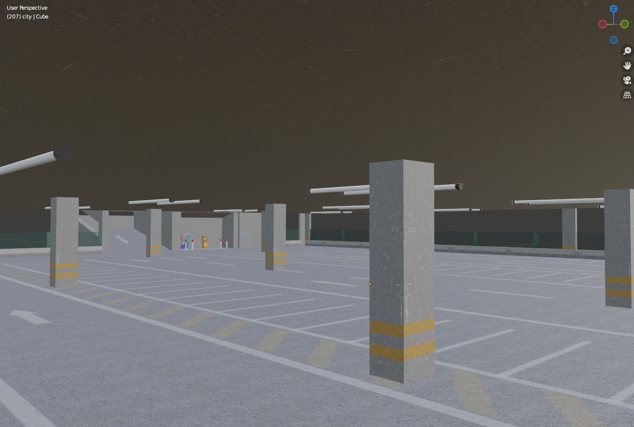 Parking garage Low-poly 3D model_4