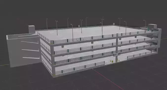 Parking garage Low-poly 3D model