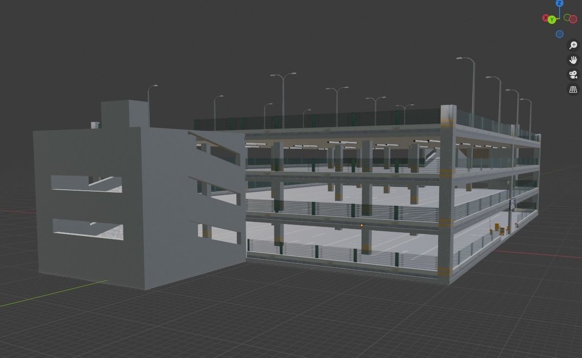 Parking garage Low-poly 3D model_5