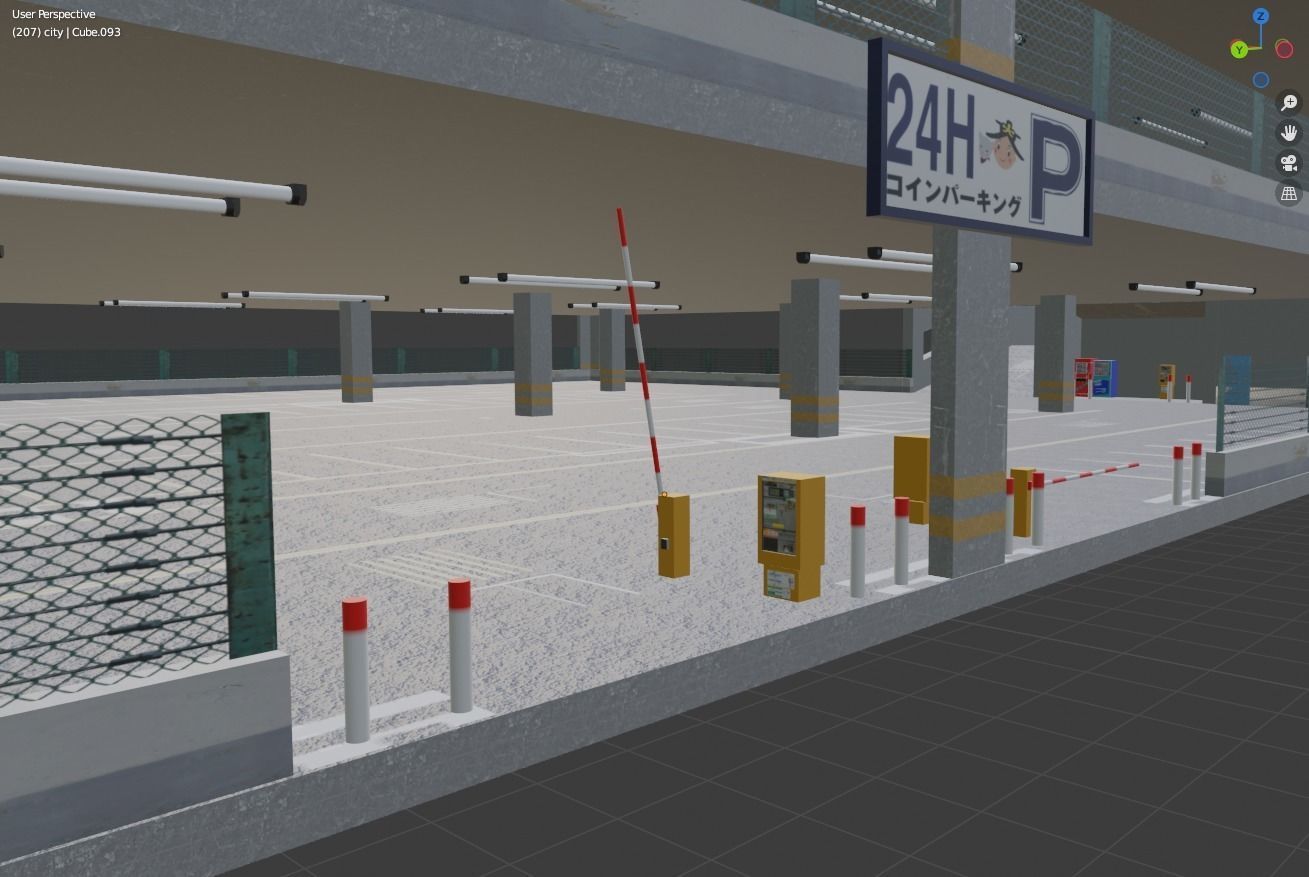 Parking garage Low-poly 3D model_1
