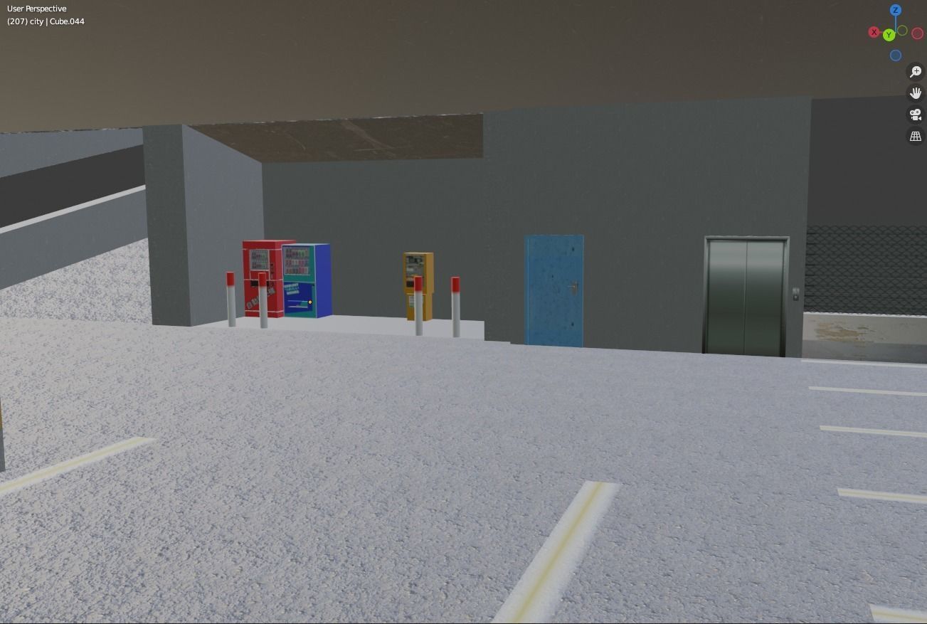 Parking garage Low-poly 3D model_2