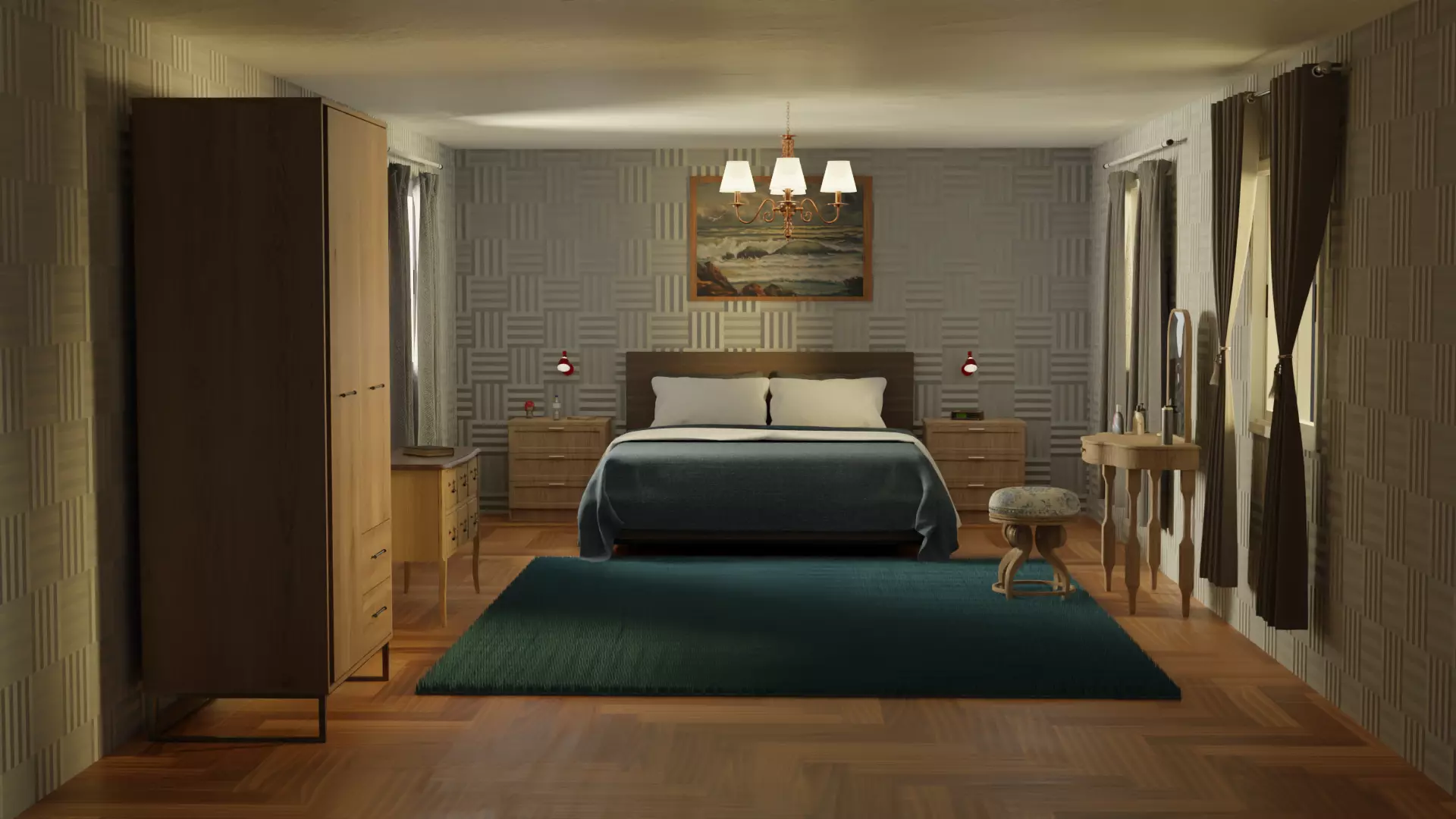 Bedroom interior Free 3D model