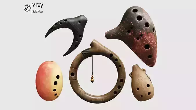 Ocarina Collection musical instrument made of wood