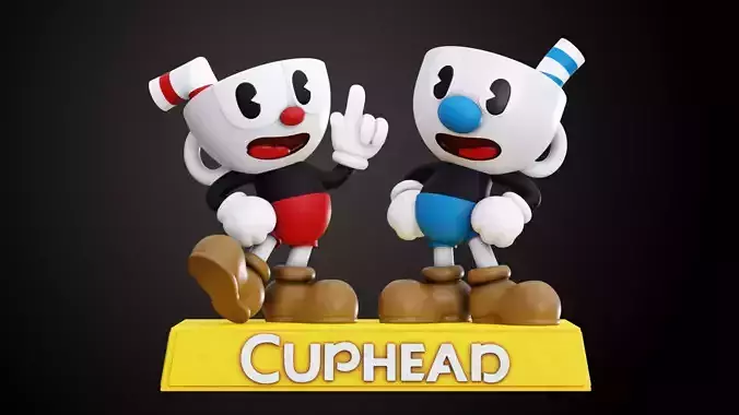 Cuphead and Mugman 3D print model