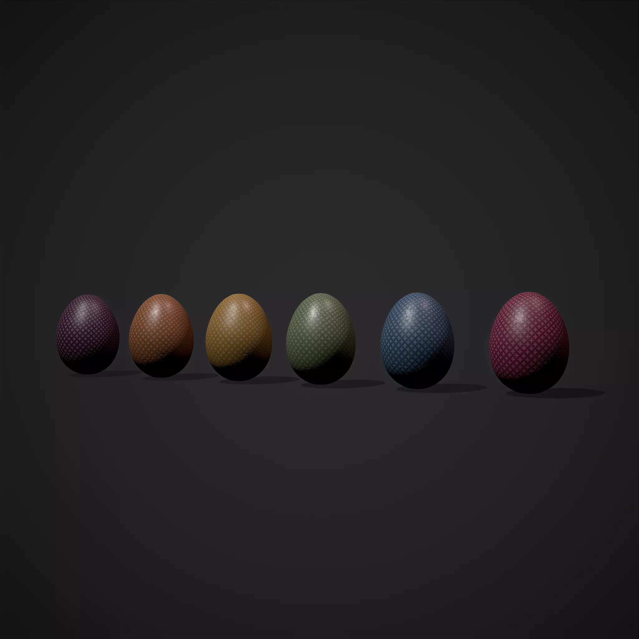Easter Eggs Designs Five Low-poly 3D model_0