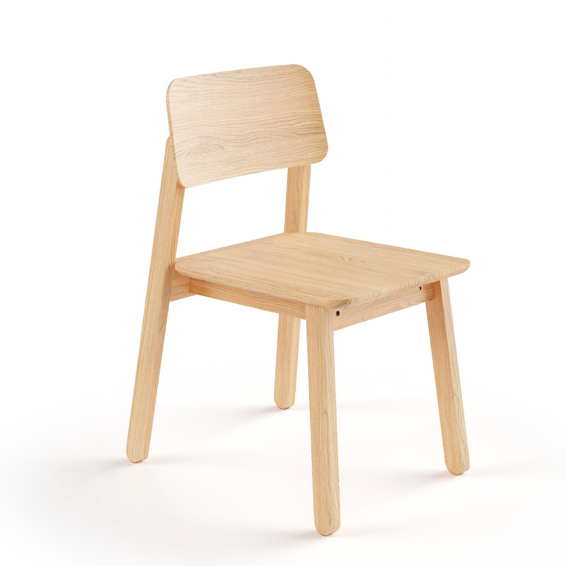 Wooden Chair Low-poly 3D model_1