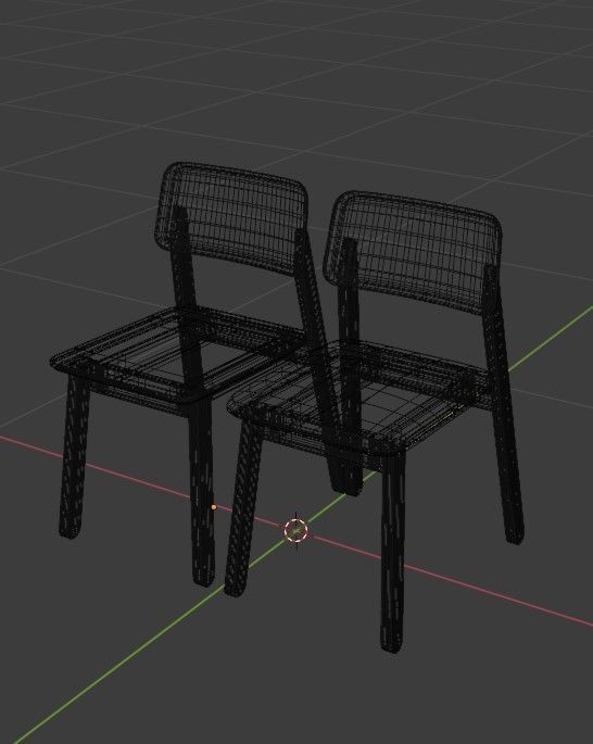 Wooden Chair Low-poly 3D model_5