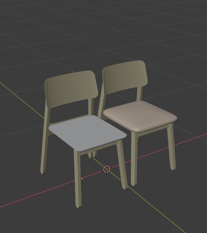 Wooden Chair Low-poly 3D model_4