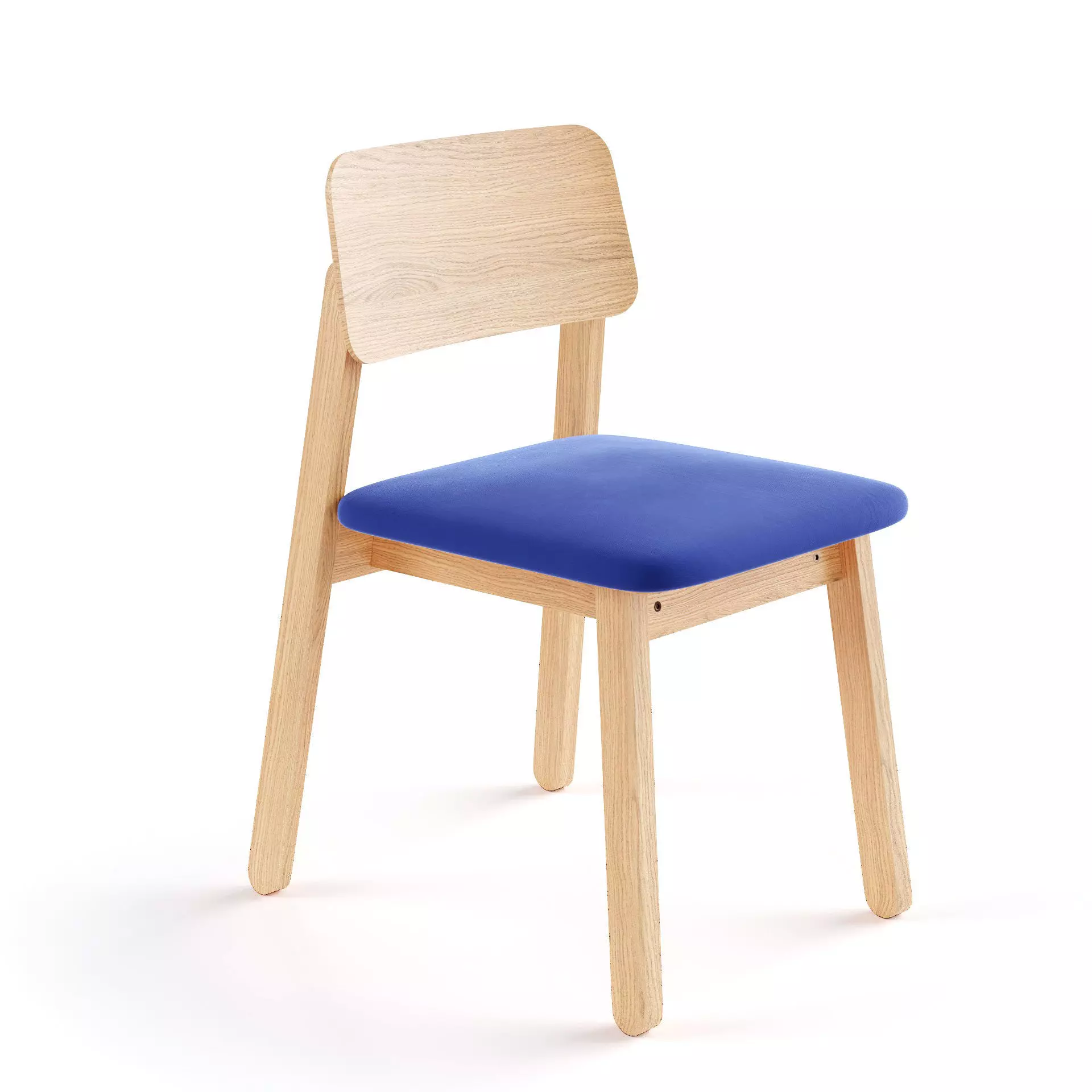 Wooden Chair Low-poly 3D model_0
