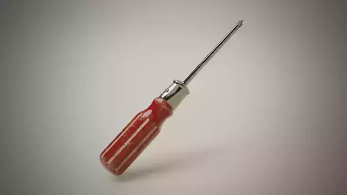 Old dirty soviet screwdriver Low-poly 3D model