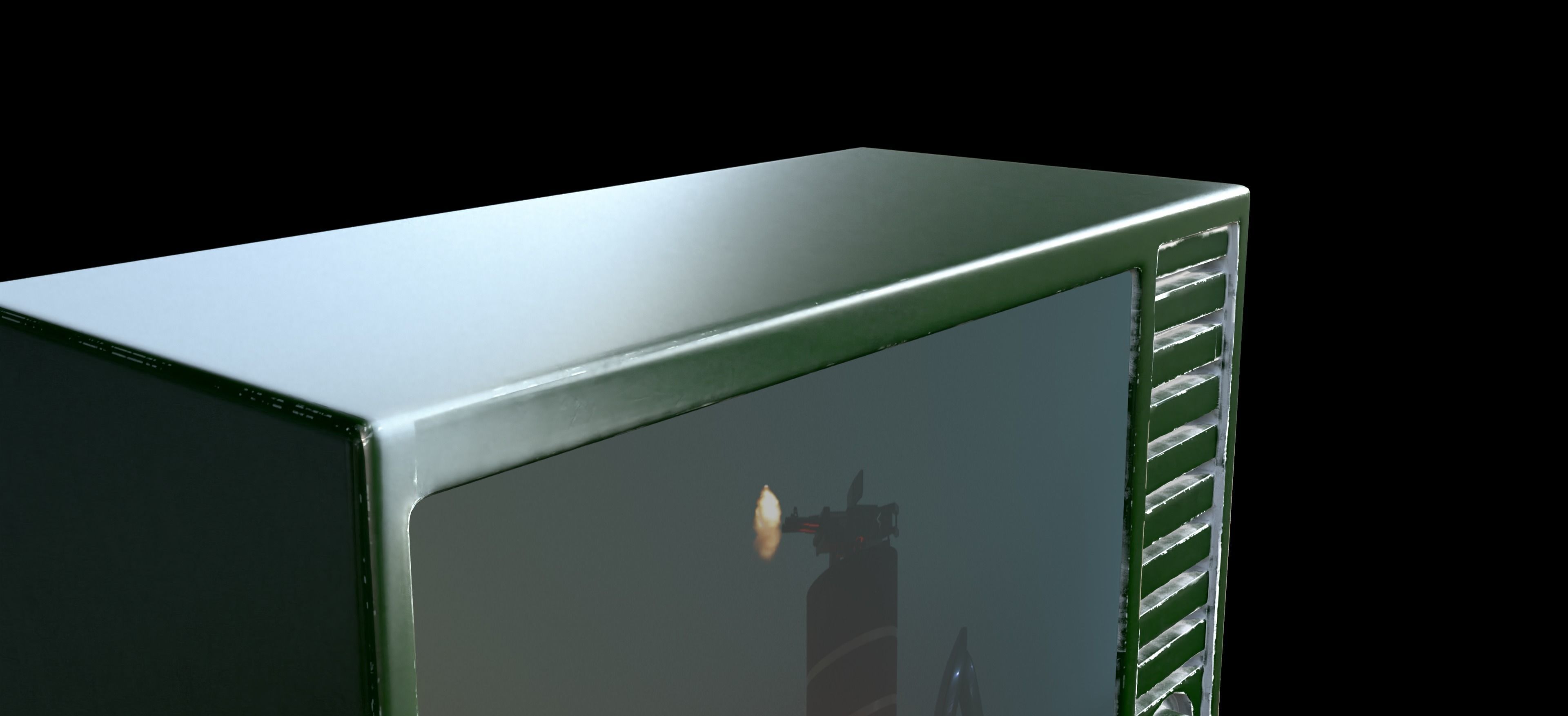 Old television 4k 3D model_3