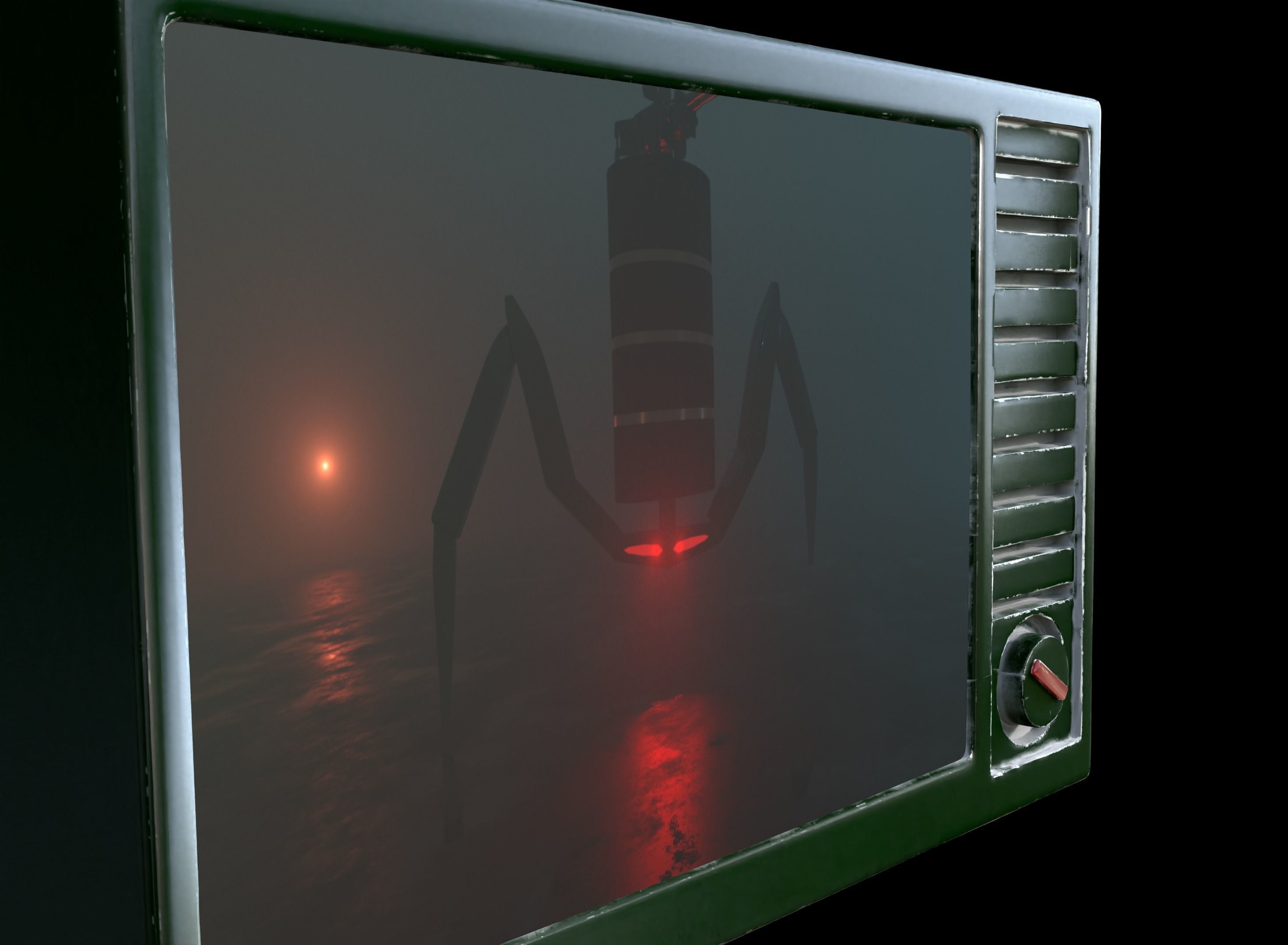 Old television 4k 3D model_1