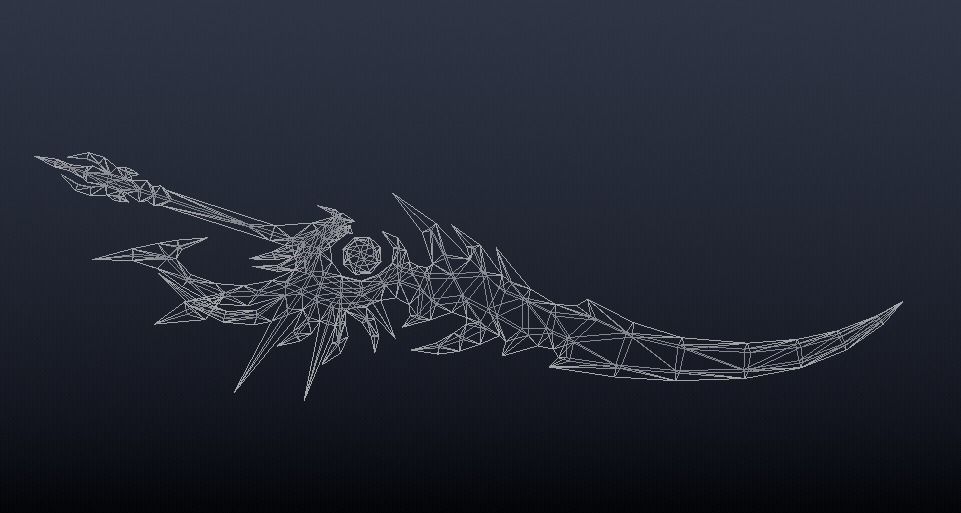 Futuristic Sword Low-poly 3D model_7