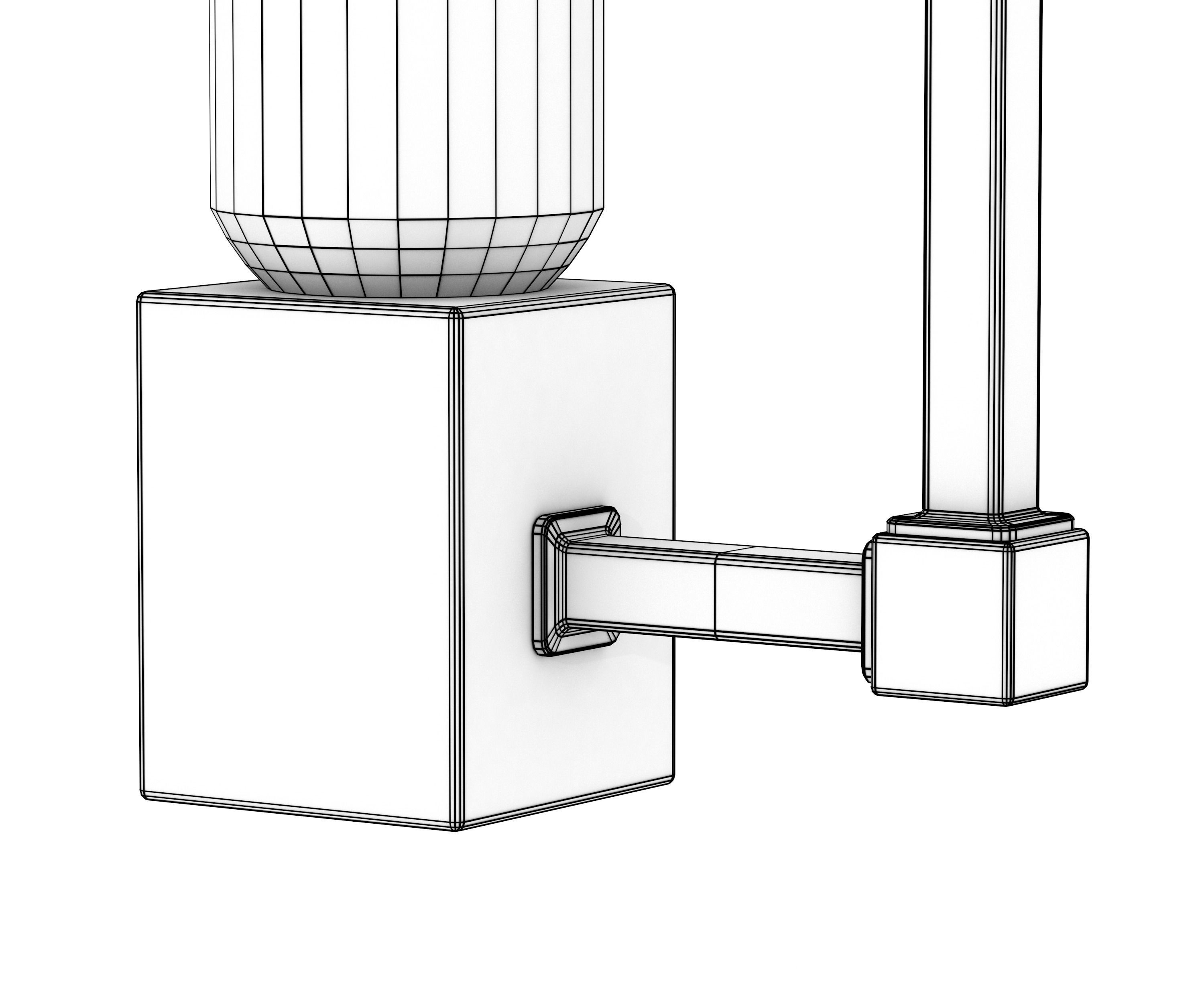 Luminescent vintage lamp chandelier vertical for cinema 4d Low-poly 3D model_7