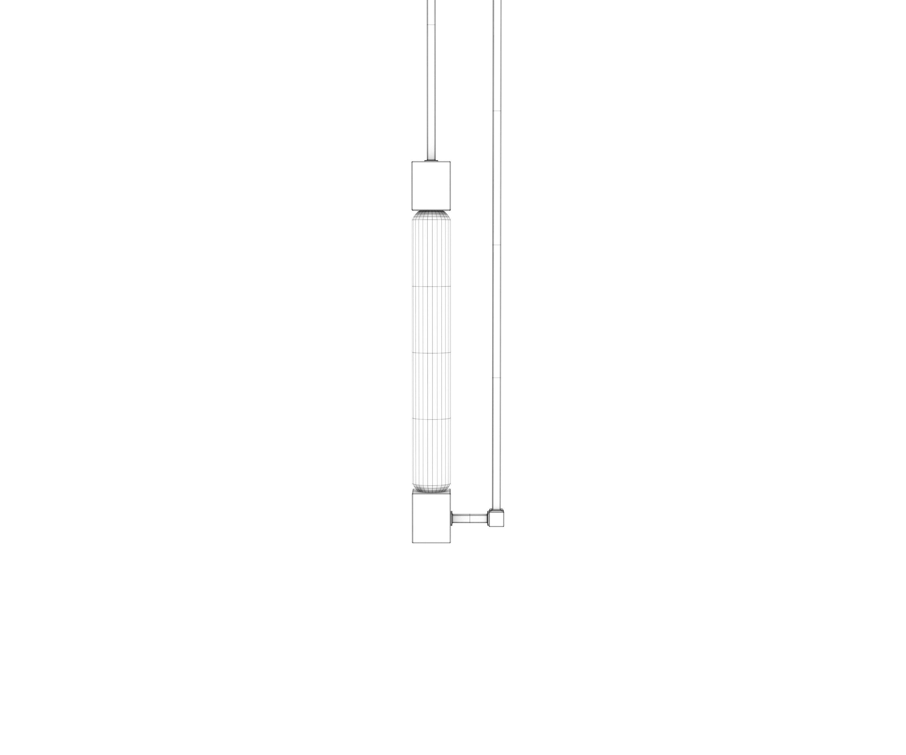 Luminescent vintage lamp chandelier vertical for cinema 4d Low-poly 3D model_2