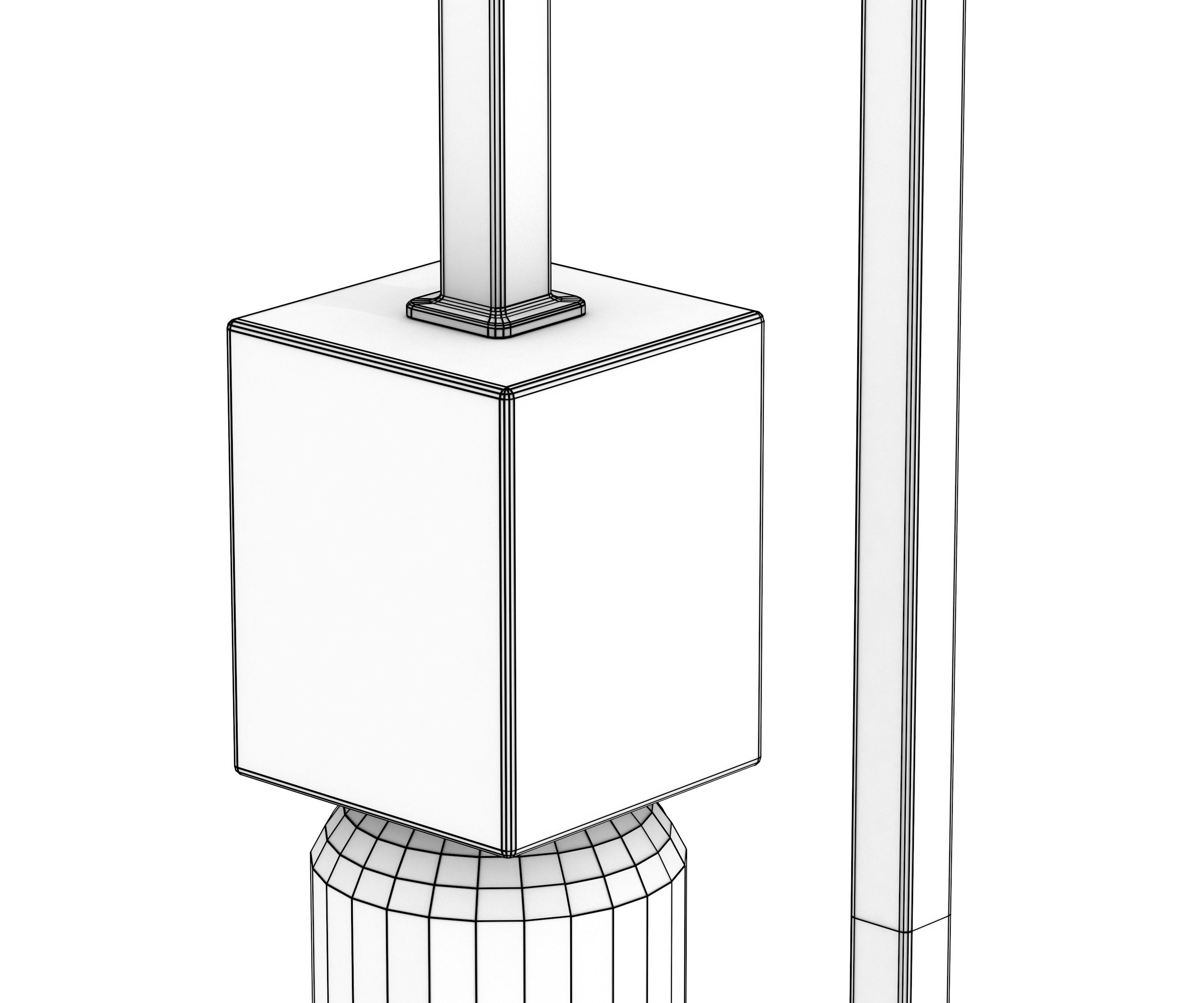 Luminescent vintage lamp chandelier vertical for cinema 4d Low-poly 3D model_5