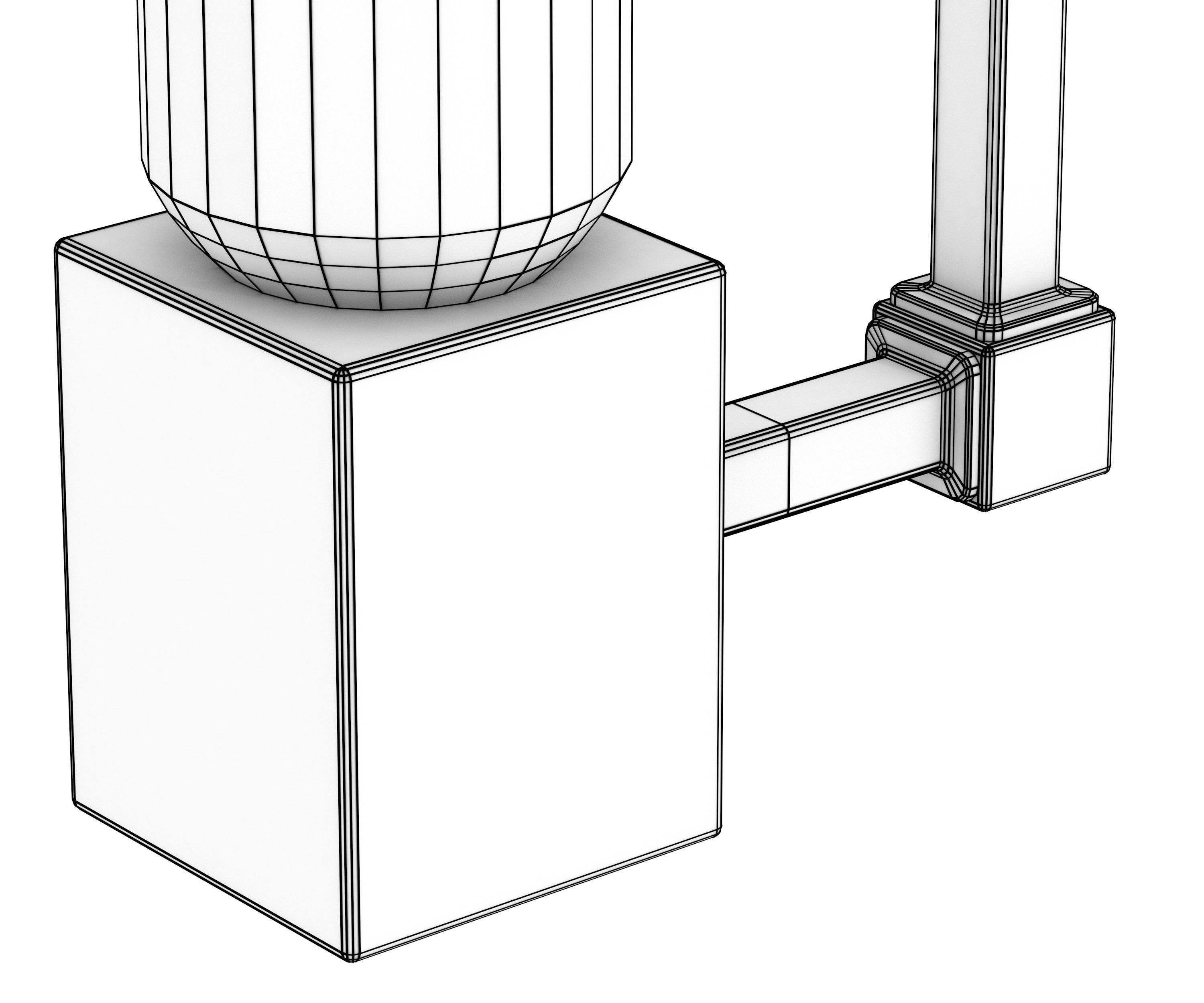 Luminescent vintage lamp chandelier vertical for cinema 4d Low-poly 3D model_9