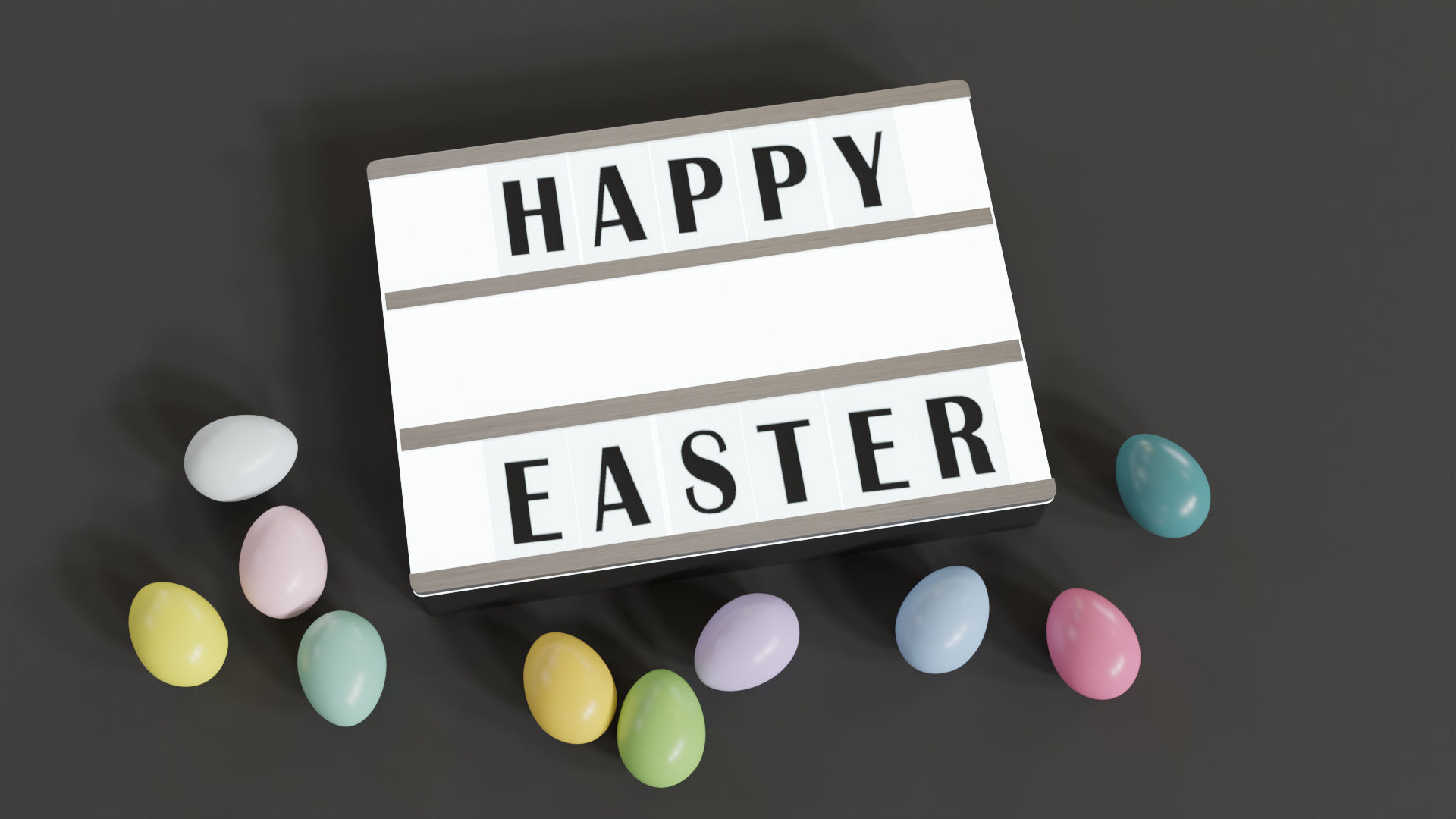  Easter Eggs with Lightbox 3D model_6