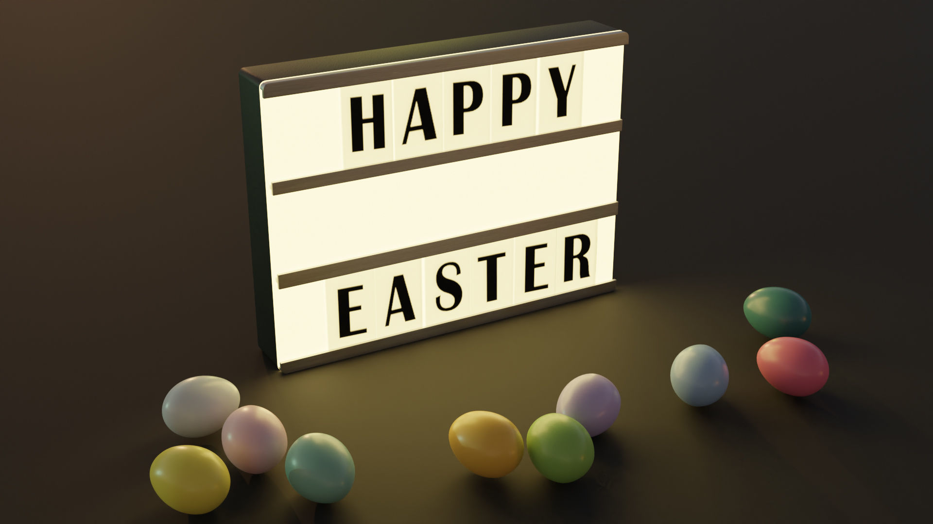  Easter Eggs with Lightbox 3D model_4