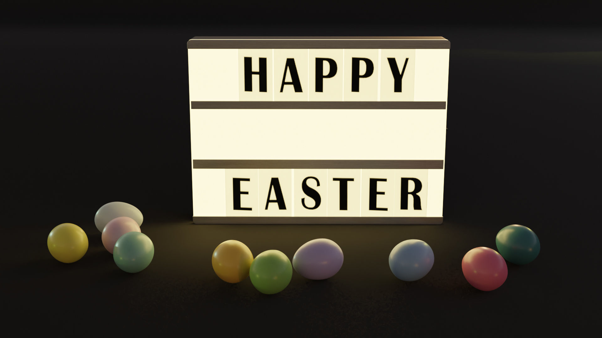  Easter Eggs with Lightbox 3D model_7