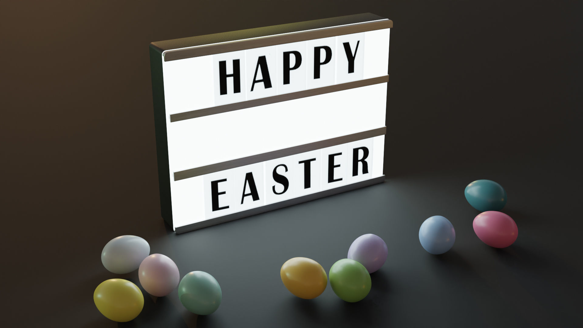  Easter Eggs with Lightbox 3D model_5