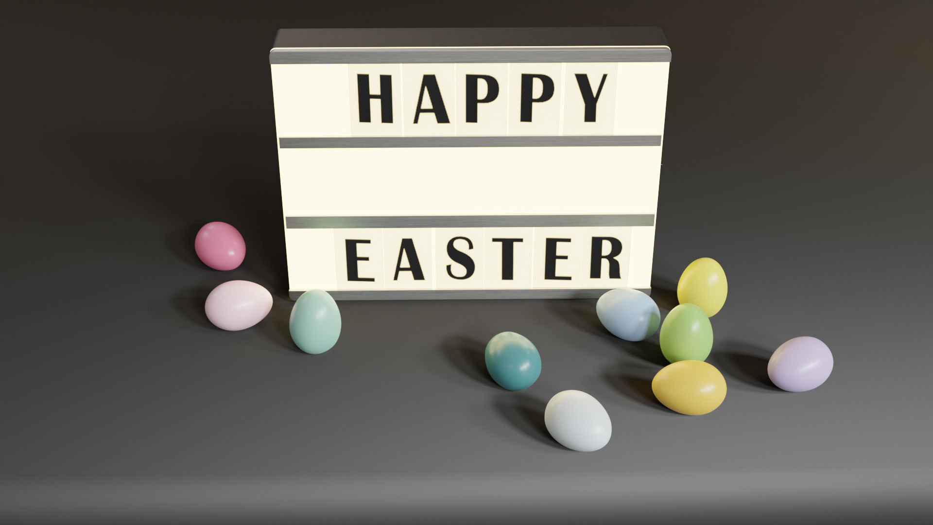  Easter Eggs with Lightbox 3D model_11